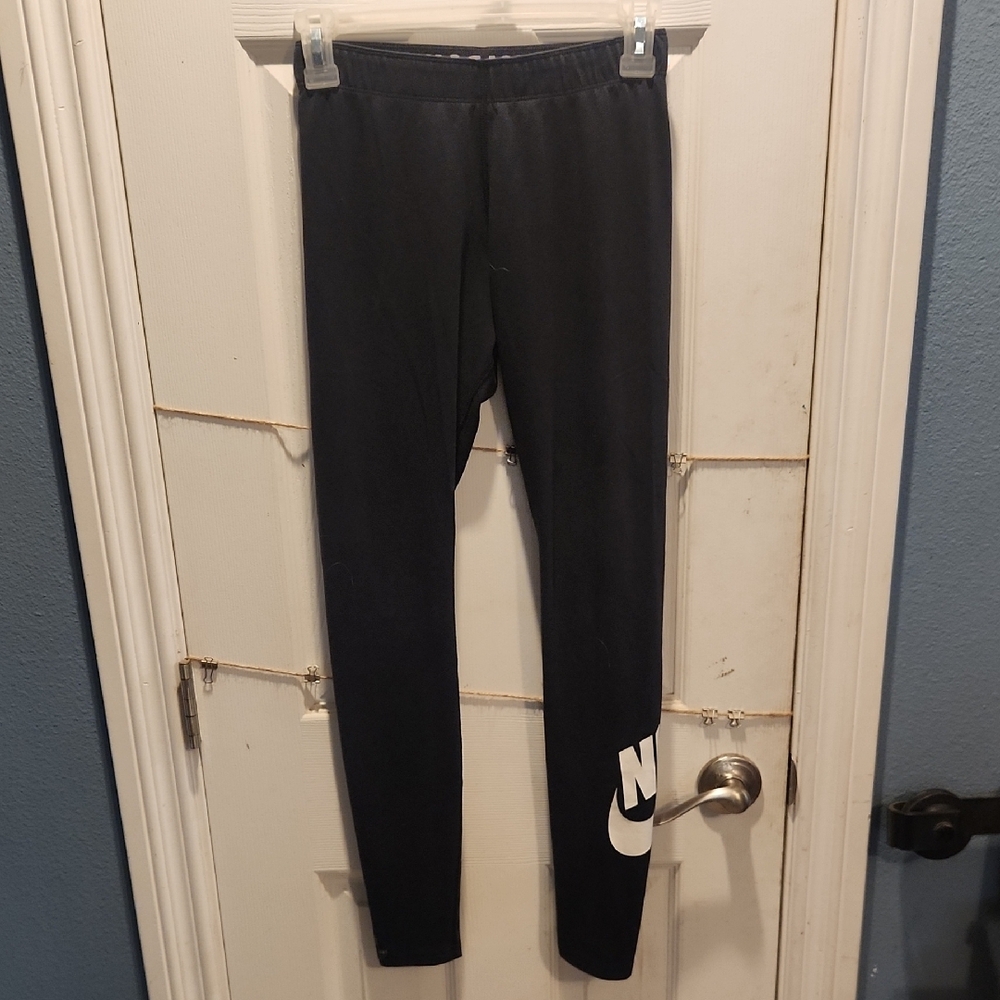 Nike Black Leggings with White Swoosh